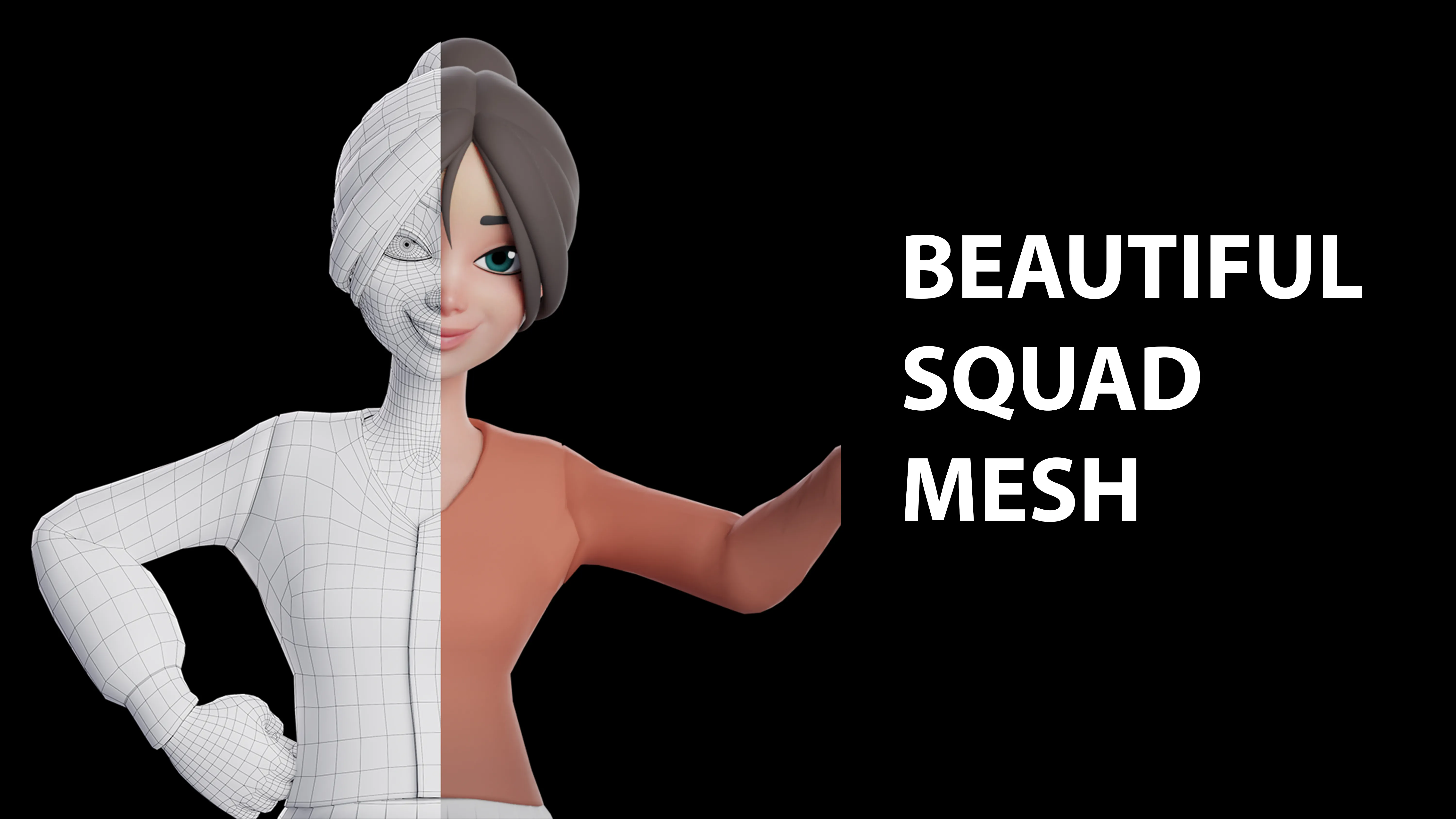 Female Teenager 3D character model showcase